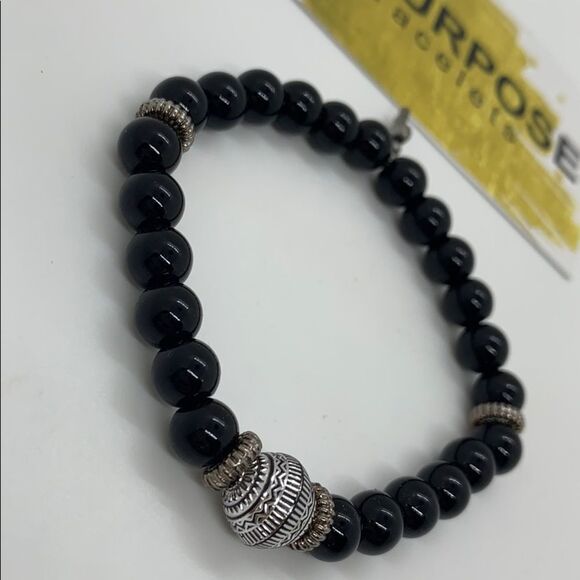 NWT Repurpose Bracelets Black & Silver Bracelet - Picture 3 of 3